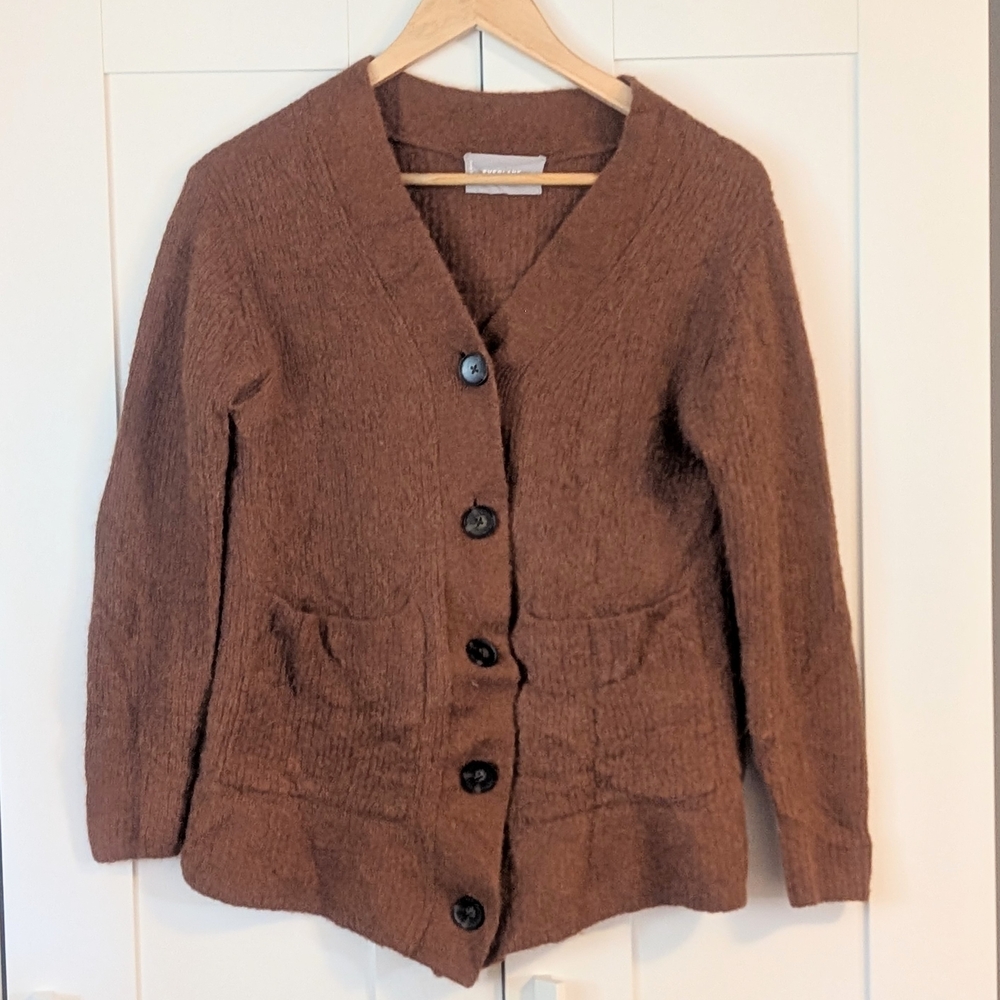 Everlane Brown Woo Knit Cardigan